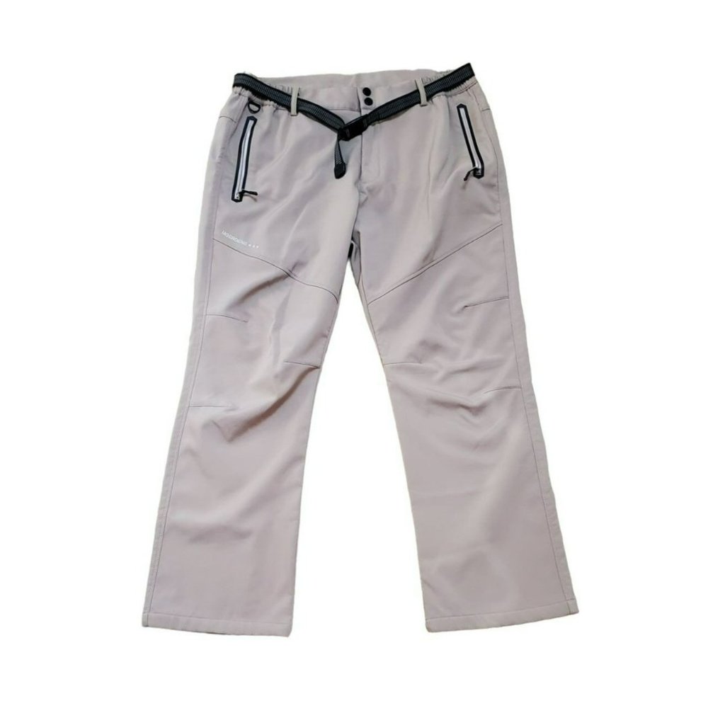 Moerdeng Beige Men's Hiking Outdoor Warm Keeping Wind Water Pants Size XL